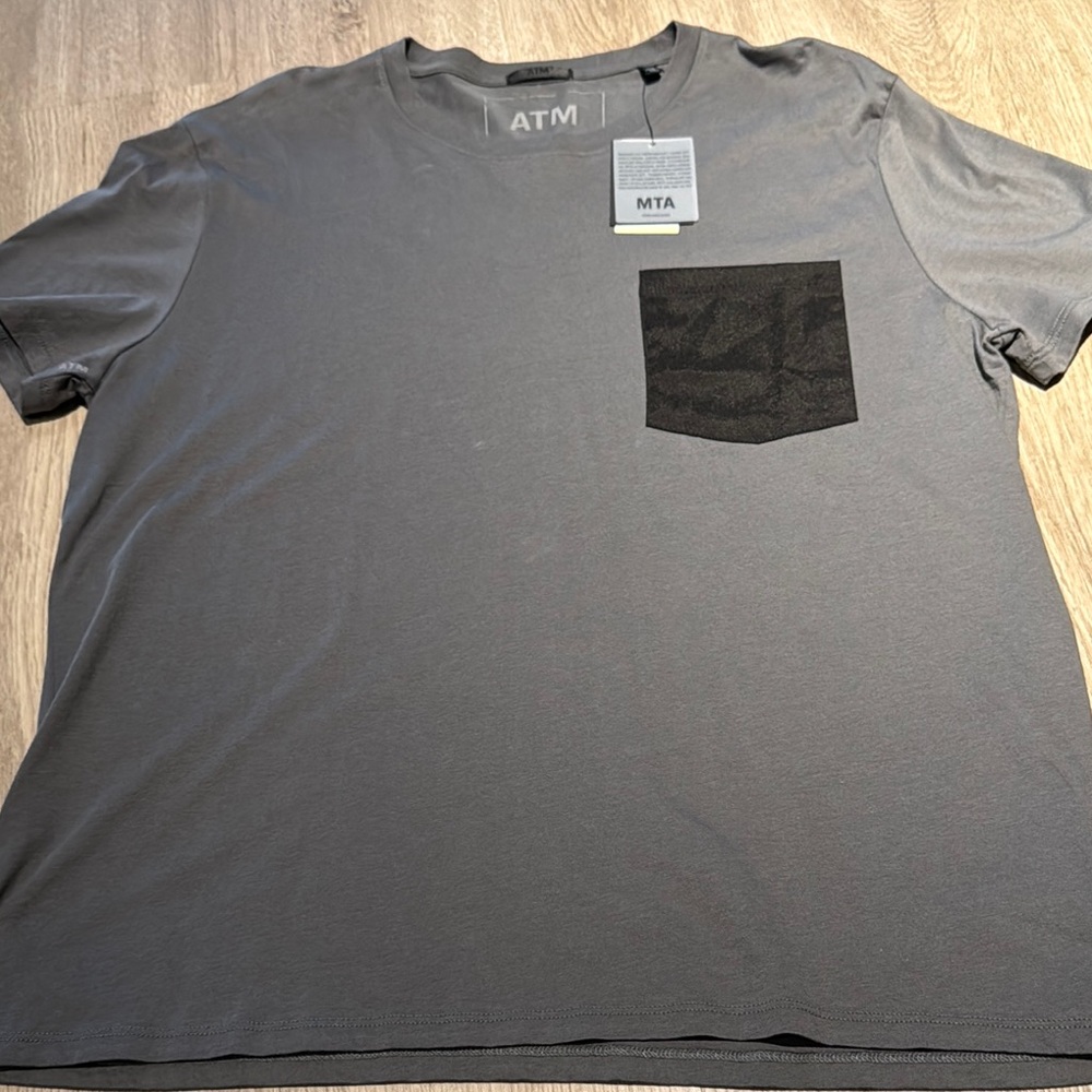 ATM Gray T-Shirt with Black Pocket